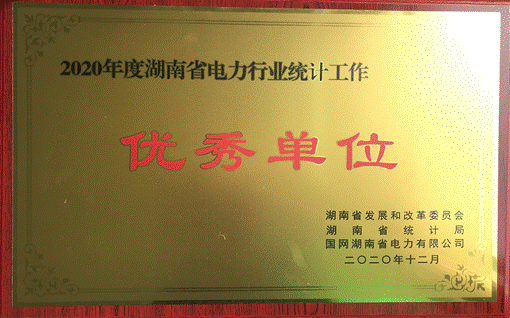 湖南发展集团股份有限公司株洲航电分公司荣获“2020年度湖南省电力行业统计优秀单位”称号